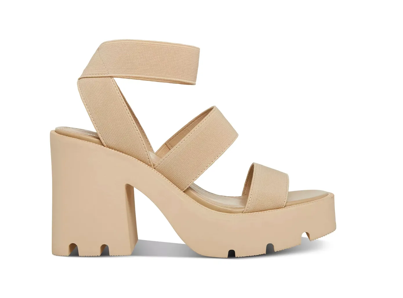 Round Toe Strappy Lug Platform Sandals