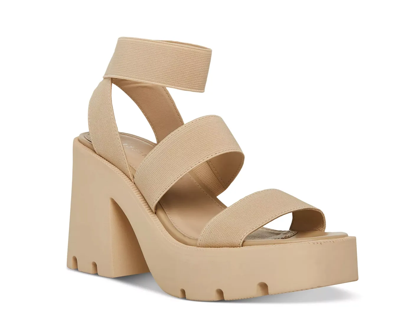 Round Toe Strappy Lug Platform Sandals