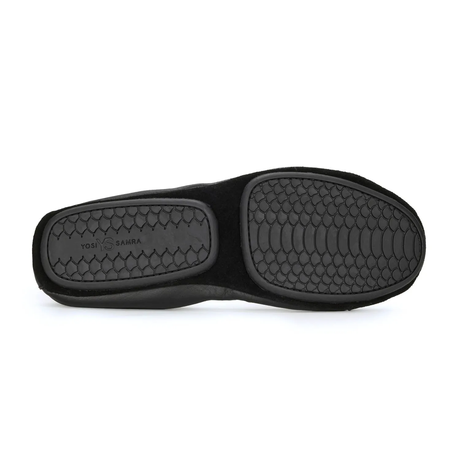 Samantha Foldable Ballet Flat in Black Leather