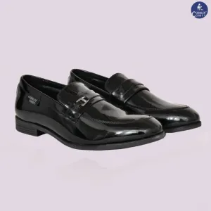 Shiny Slip-on for Men with Metallic Loop Buckle | Black