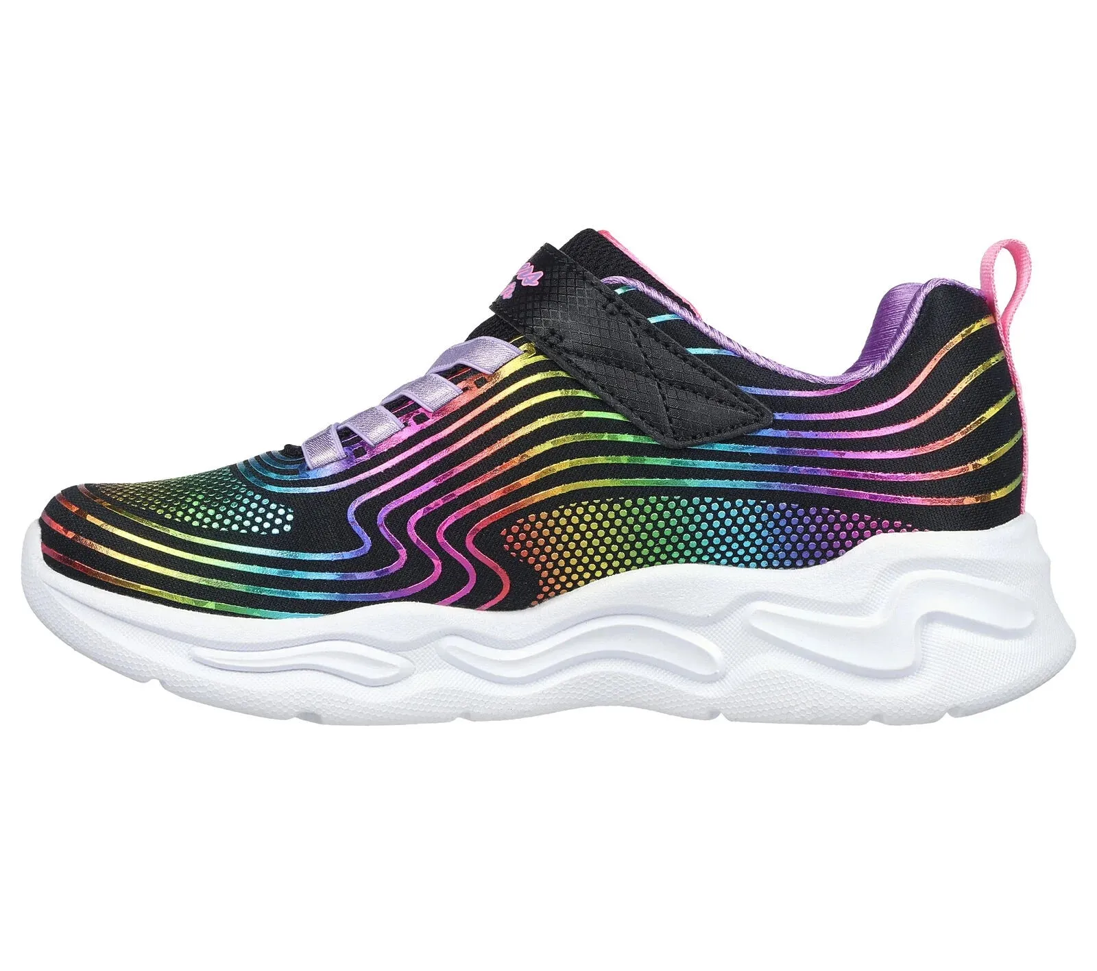 Skechers Black Multi S Lights Wavy Beams Children's Sneaker