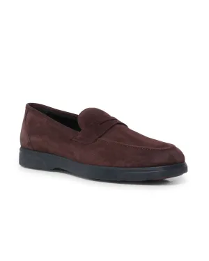 Suede Casual Loafer in Dark Chocolate