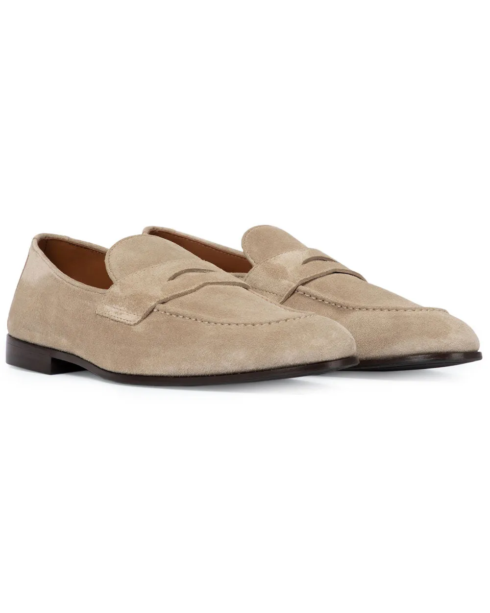 Suede Penny Loafer in Sand