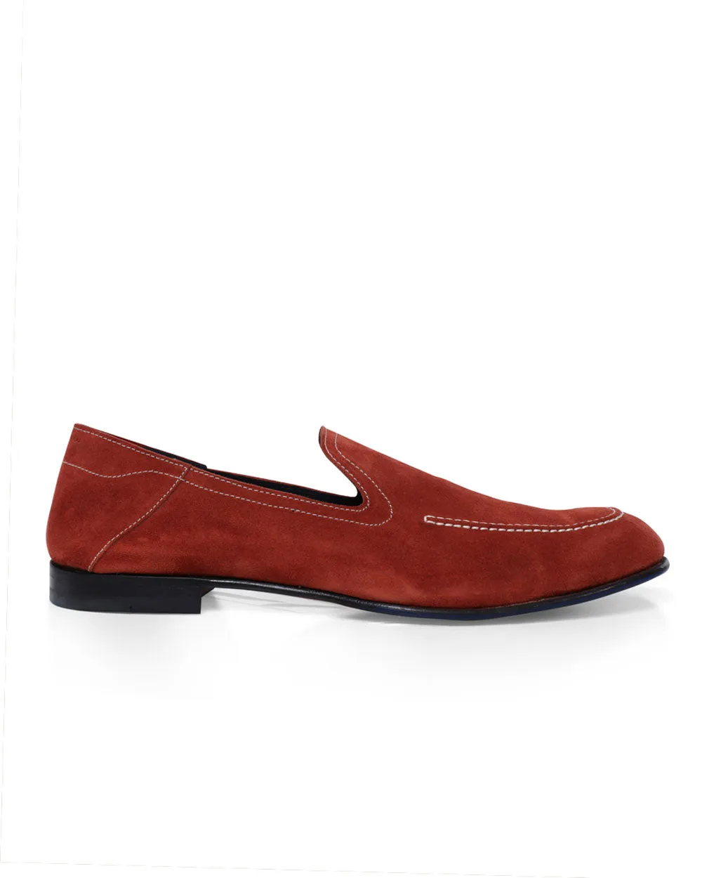 Suede Poitano Loafer in Rust