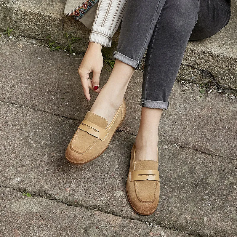 Suede Slip-On Loafers Flat Shoes