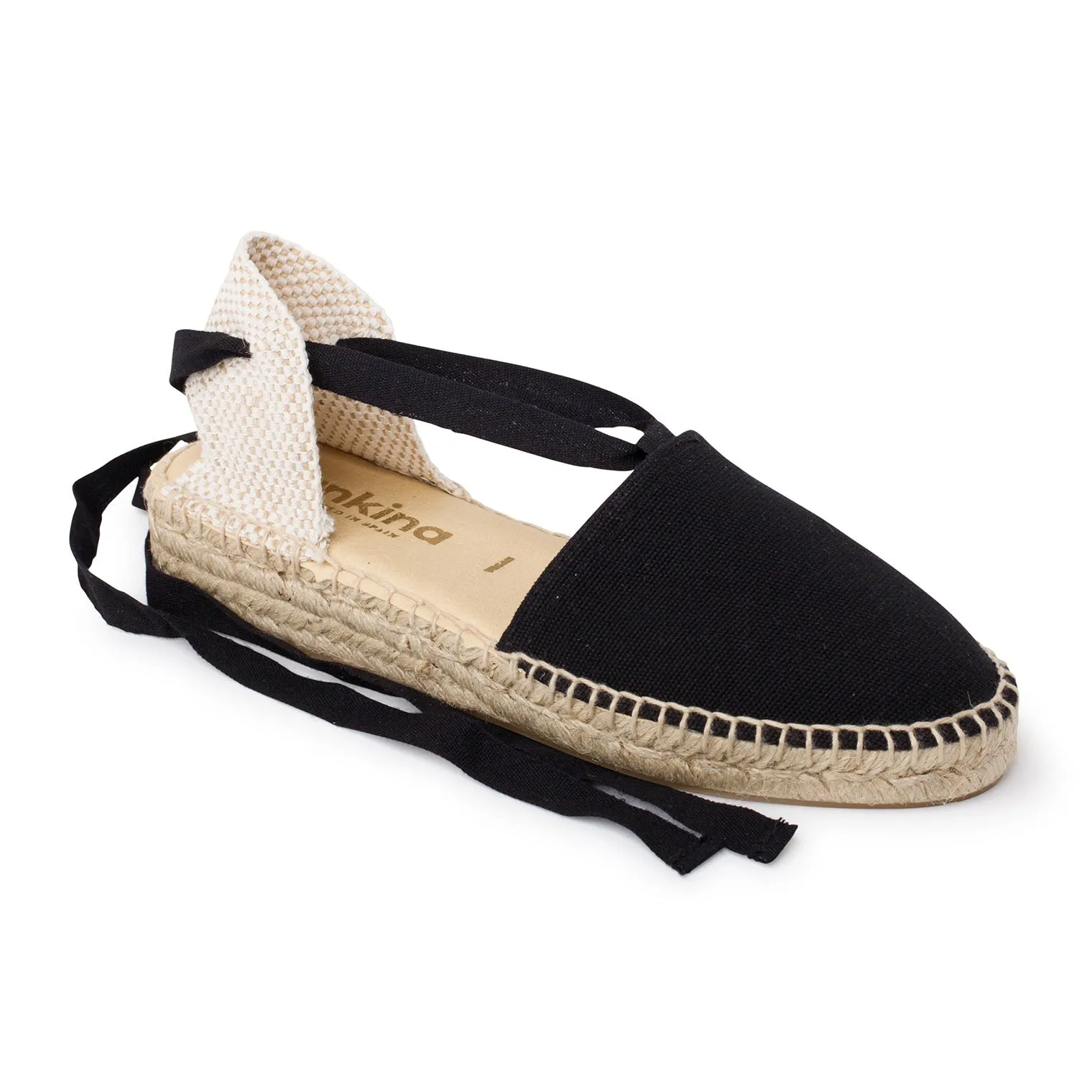 Tamarita Eco Canvas Vegan Espadrille Wedges - Black