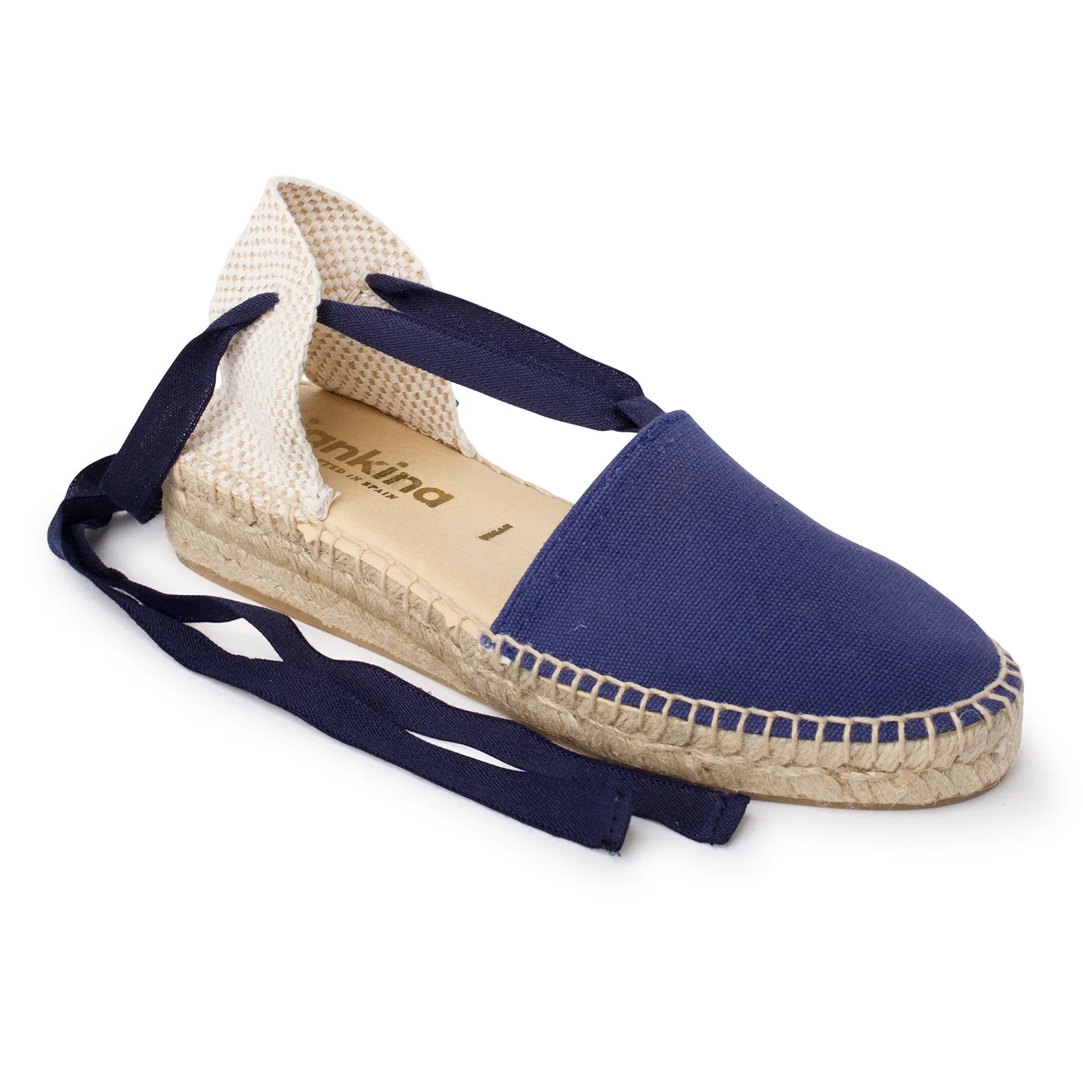 Tamarita Eco Canvas Vegan Espadrille Wedges - Navy