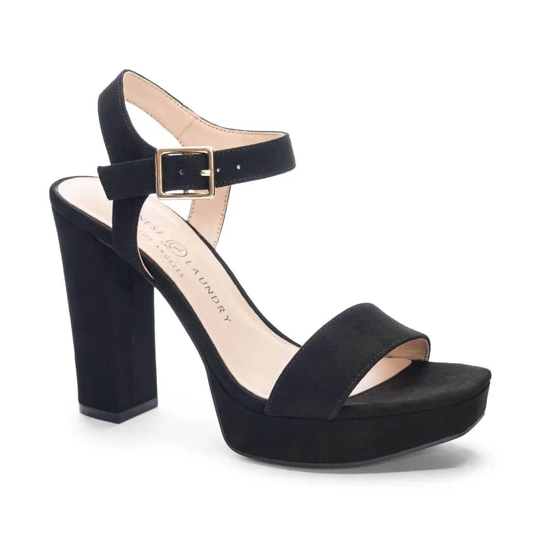 The Alanah Platform Sandal: Open Toe Strap Chunky Heels