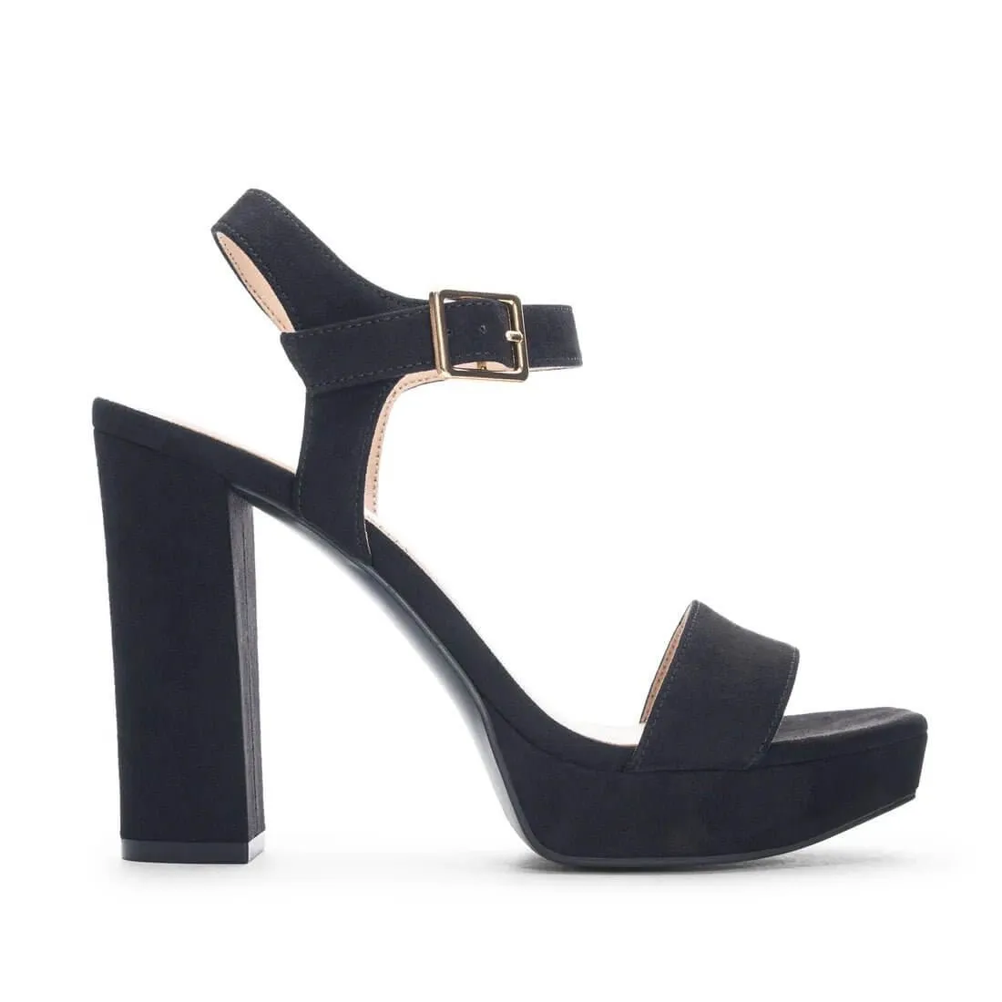 The Alanah Platform Sandal: Open Toe Strap Chunky Heels