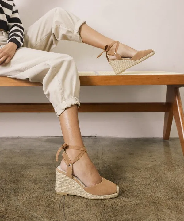 The Alondra Lace Up Espadrille Wedges