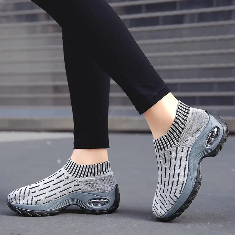 Women Sneakers Fashion Breathable Walking Mesh Platform Shoes Sneakers for Women Gym Vulcanized Shoes Black Female Footwear 2024