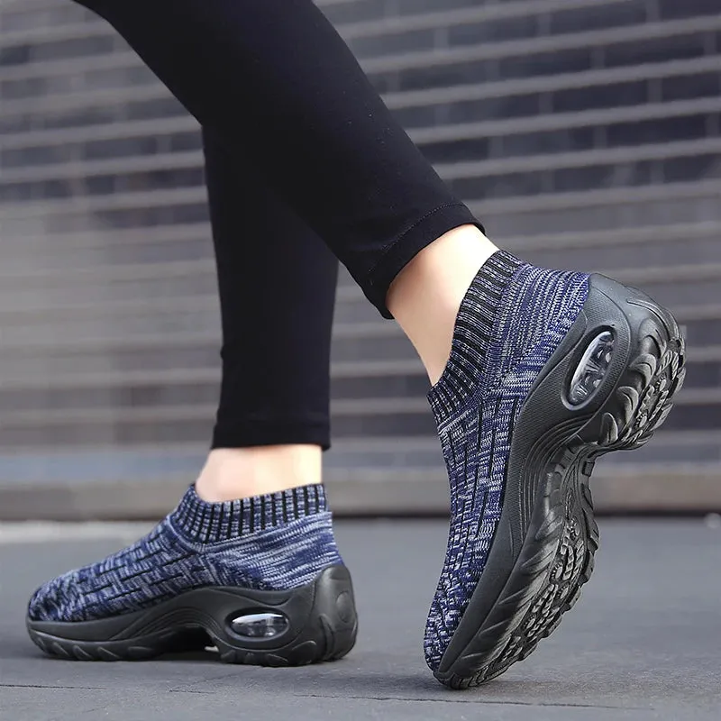 Women Sneakers Fashion Breathable Walking Mesh Platform Shoes Sneakers for Women Gym Vulcanized Shoes Black Female Footwear 2024