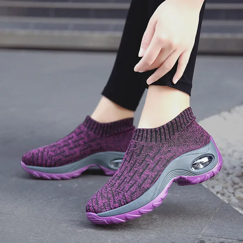 Women Sneakers Fashion Breathable Walking Mesh Platform Shoes Sneakers for Women Gym Vulcanized Shoes Black Female Footwear 2024