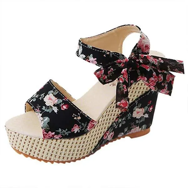 Women'S Wedge Fish Mouth Strap Platform Platform Sandals 59327385C