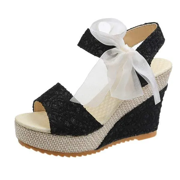 Women'S Wedge Fish Mouth Strap Platform Platform Sandals 59327385C